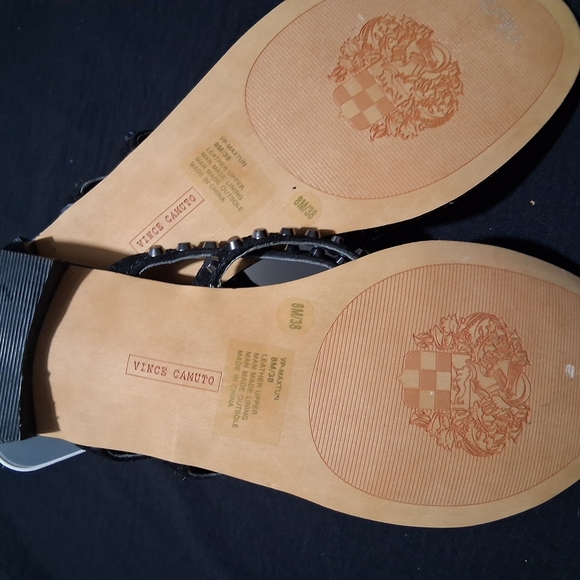 Vince Camuto Black Braided Sandals with Metallic Accents - Picture 7 of 7